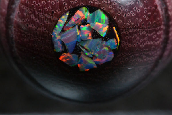 Cultured Opal - Shadow (dark gray with red and green fire)