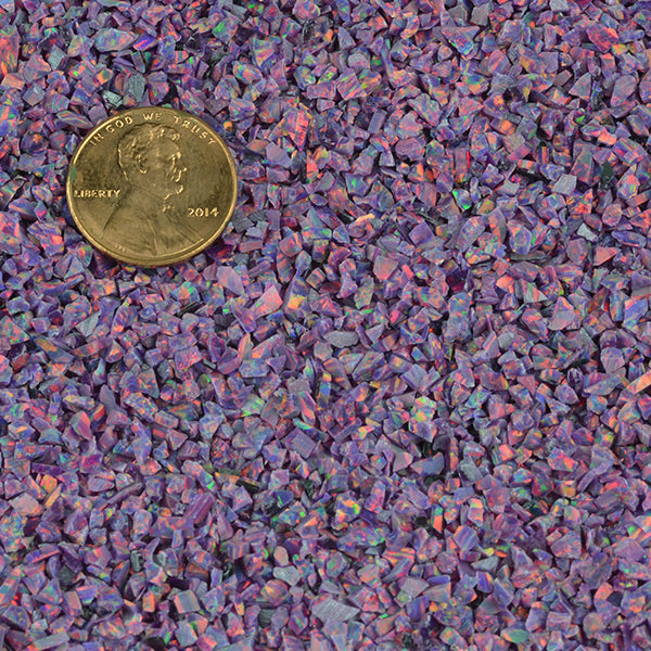 Cultured Opal - Confetti (purple with red and green fire)